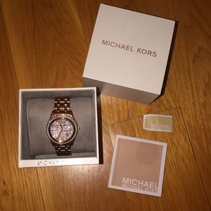 MK rose-gold watch